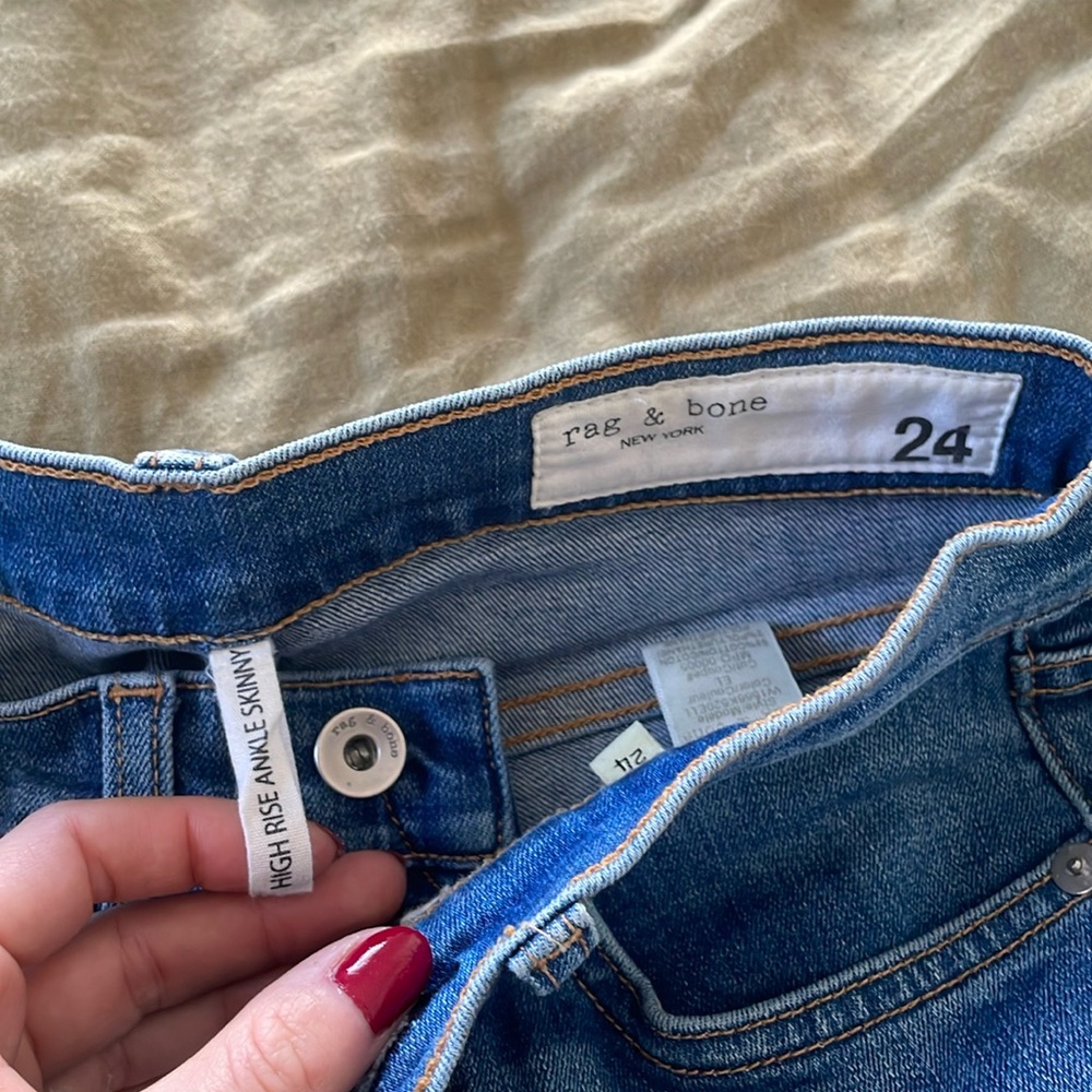 Rag and Bone High rise ankle skinny jeans